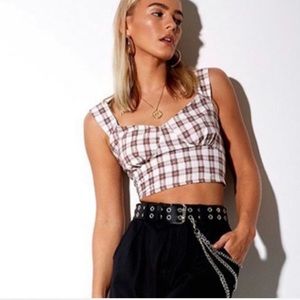 Plaid cropped tank